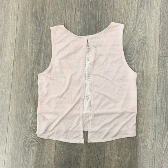 Puma Tank Top Cropped Lace Slit Open Back Mesh Burnout Rosewater Pink Size XS - Picture 11 of 12